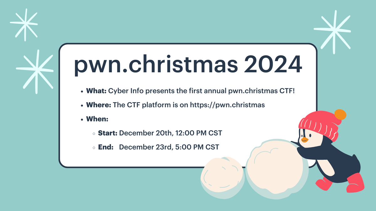 Cyber Info CTF Debut! - pwn.christmas 2024